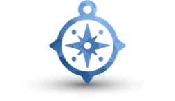 Compass icon reflecting NMIBC care developments in 4 directions: visualization, pathology, surveillance, and therapy