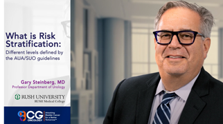 Thumbnail for video featuring urologist Gary Steinberg who explains risk stratification levels in NMIBC